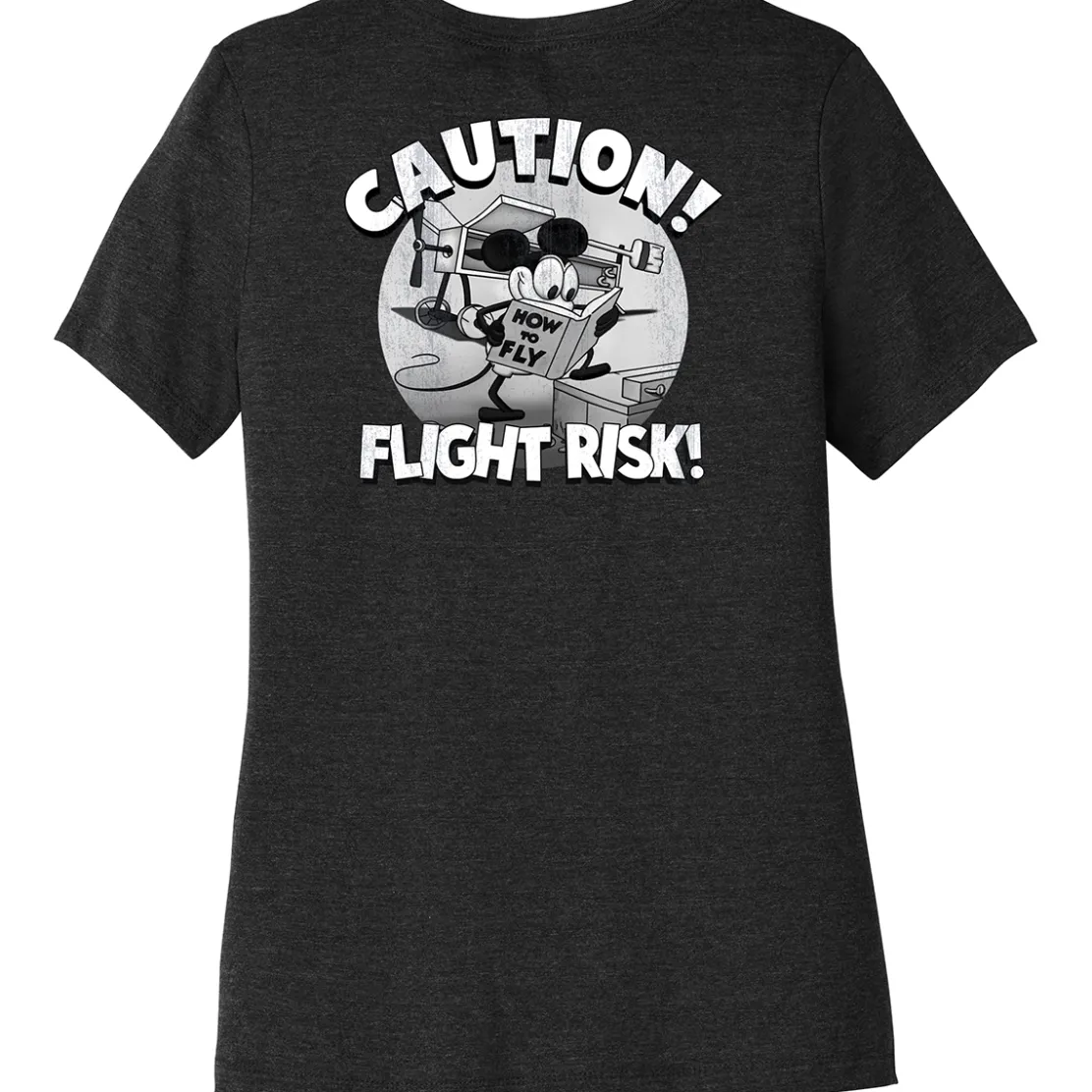 Grounded Aviators Society - Caution Flight Risk Women's T-Shirt by Aeroplane Apparel Co.
