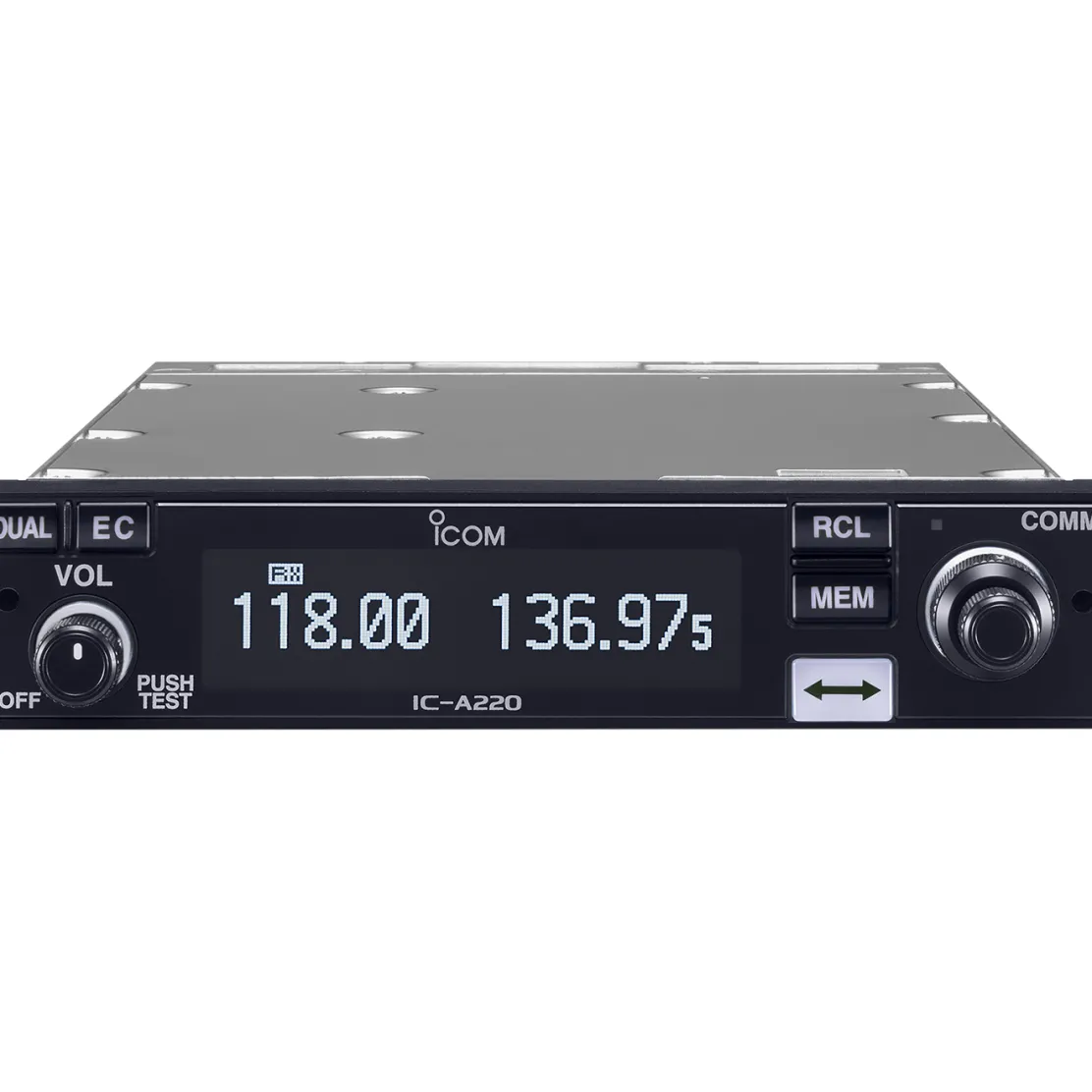 Icom A220T TSO'd Panel Mount VHF Air Band Transceiver with OLED Display (8.33/25 kHz)