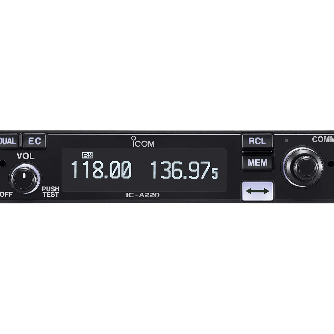 Icom A220T TSO'd Panel Mount VHF Air Band Transceiver with OLED Display (8.33/25 kHz)