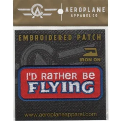 I'd Rather Be Flying Iron-On Patch by Aeroplane Apparel Co.