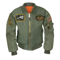 Kids Bomber Flight Jacket With Patches