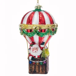 Kurt Adler Noble Gems Santa Hot Air Balloon Ornament