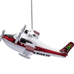 Kurt Adler Noble Gems Seaplane Christmas Ornament 2025
