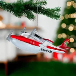 Kurt Adler Noble Gems Seaplane Christmas Ornament 2025
