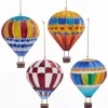 Kurt Adler Whimsical Hot Air Balloon Ornaments Set