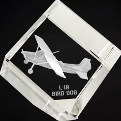 L-19 Bird Dog 3D Diamond Cube by Etched Memory