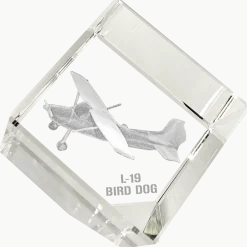 L-19 Bird Dog 3D Diamond Cube by Etched Memory