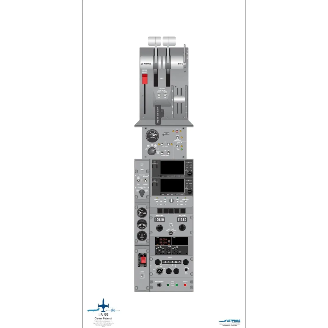 Learjet 18" x 36" Cockpit Posters for Pilot Training