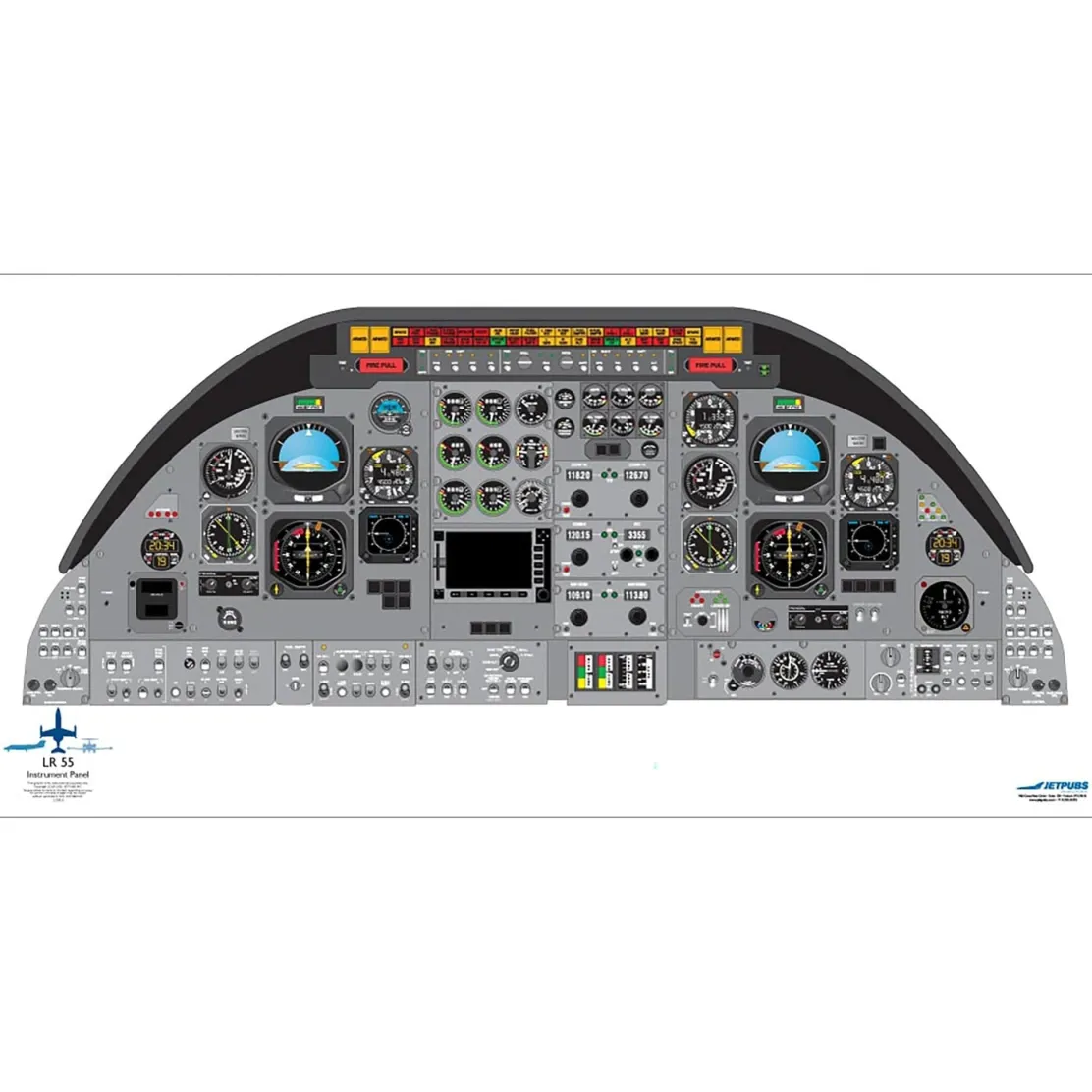 Learjet 18" x 36" Cockpit Posters for Pilot Training