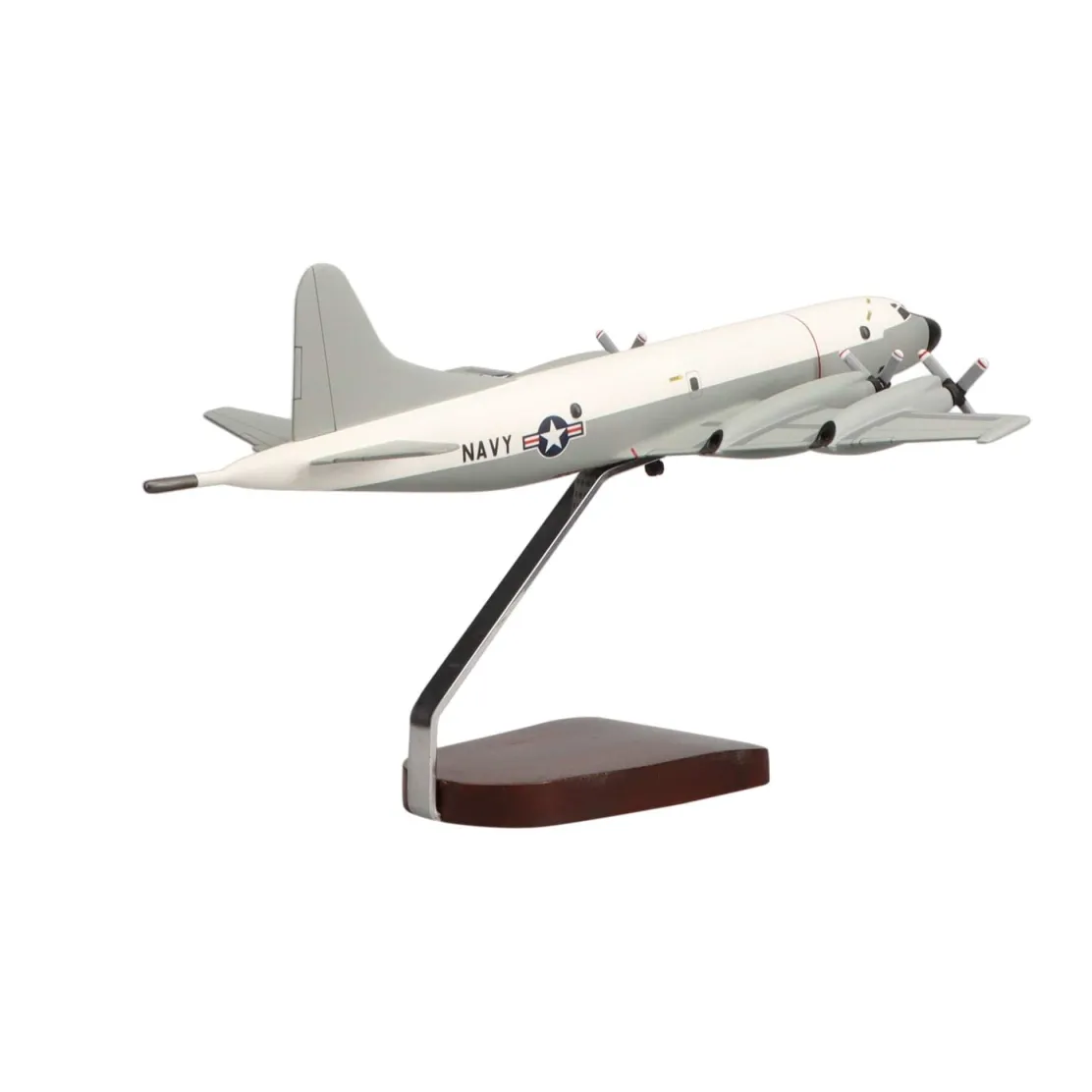 Lockheed Martin P-3C Orion (Hi-Vis White/Grey) Large Mahogany Model
