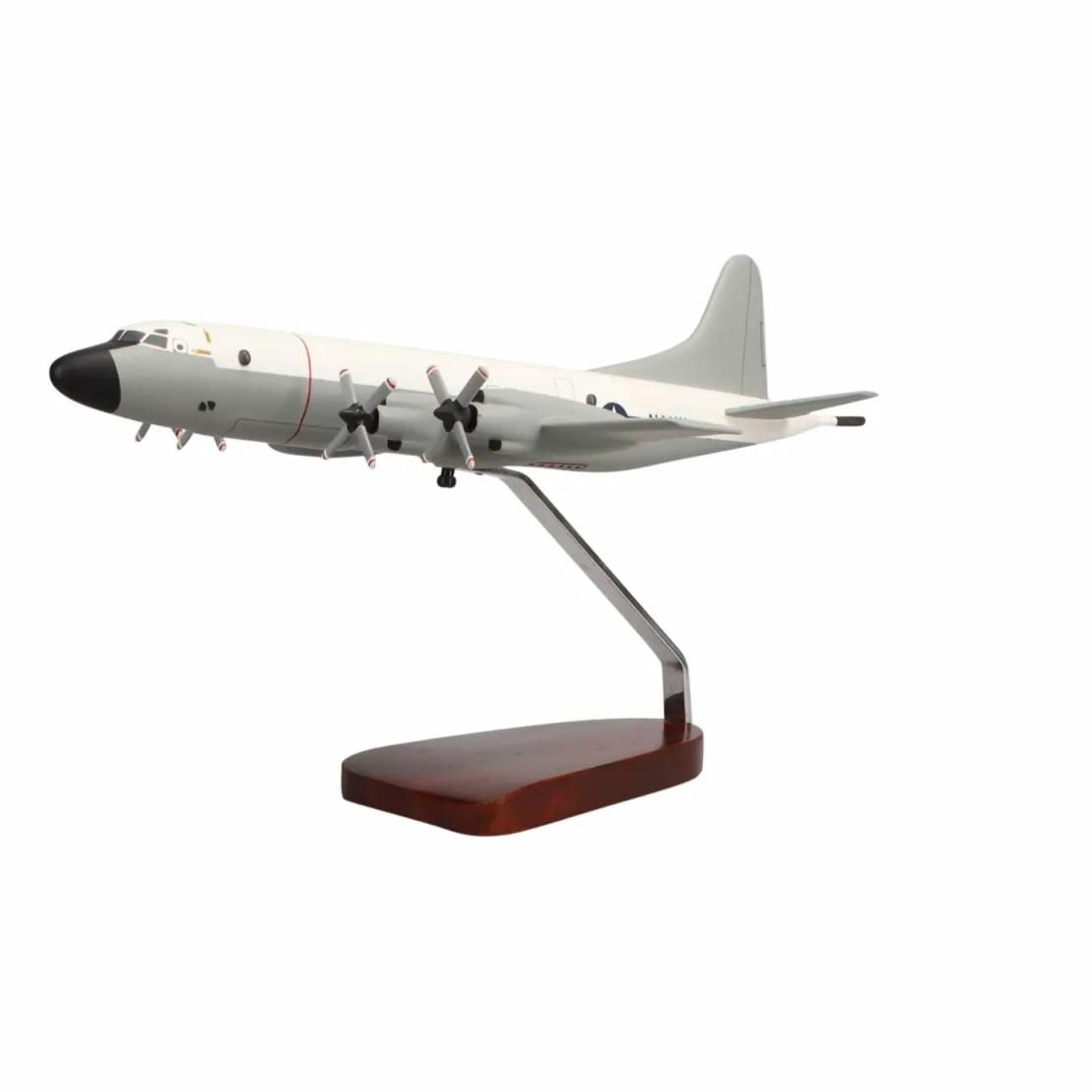 Lockheed Martin P-3C Orion (Hi-Vis White/Grey) Large Mahogany Model