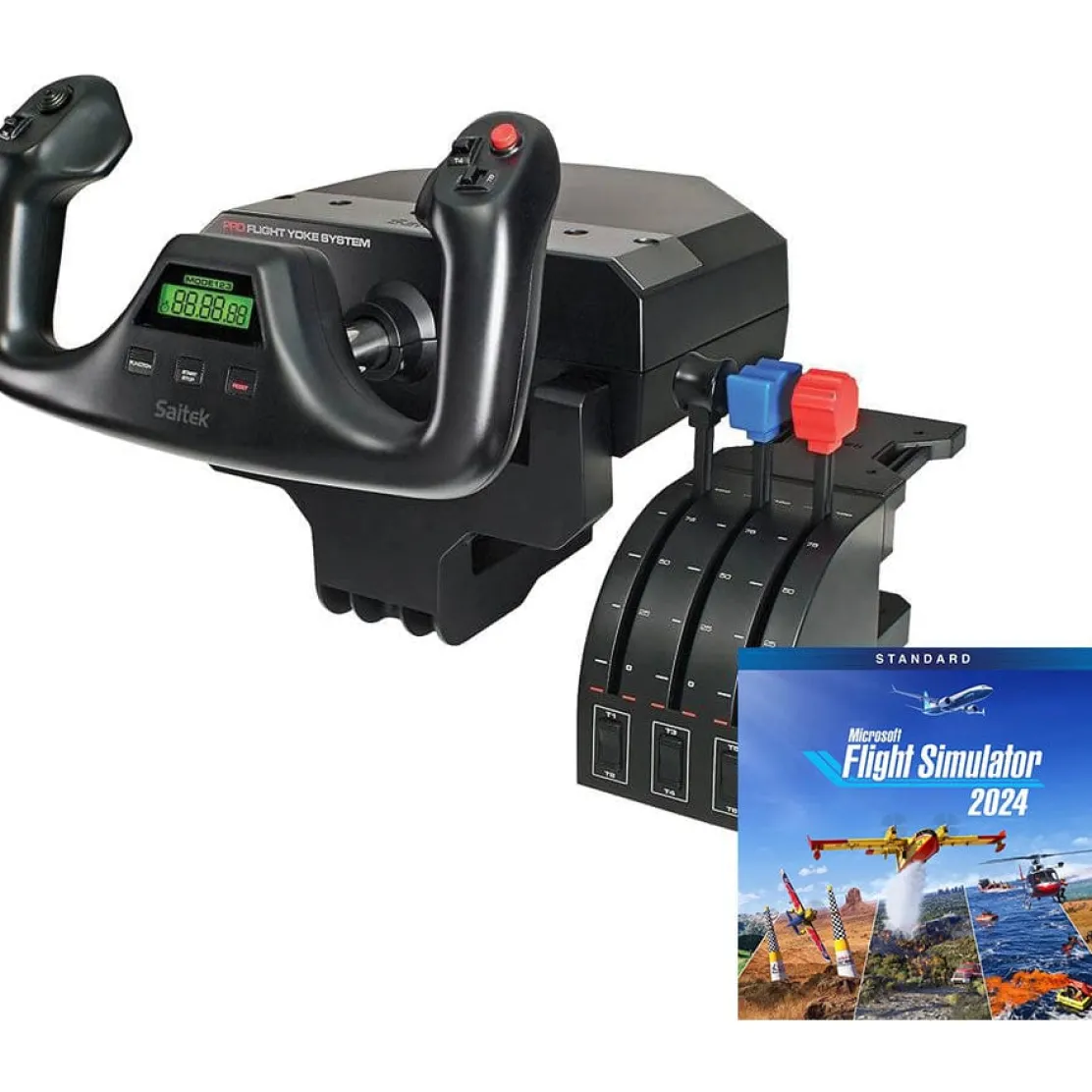 Logitech G Saitek Pro Yoke Flight Bundle w/Microsoft Flight Simulator Standard Digital Download (PC)