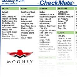 Mooney M20F Checkmate+ Standard Size Comprehensive Pilot Checklist (Modernized and Updated)