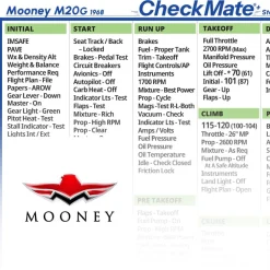Mooney M20G Checkmate+ Standard Size Comprehensive Pilot Checklist (Modernized and Updated)