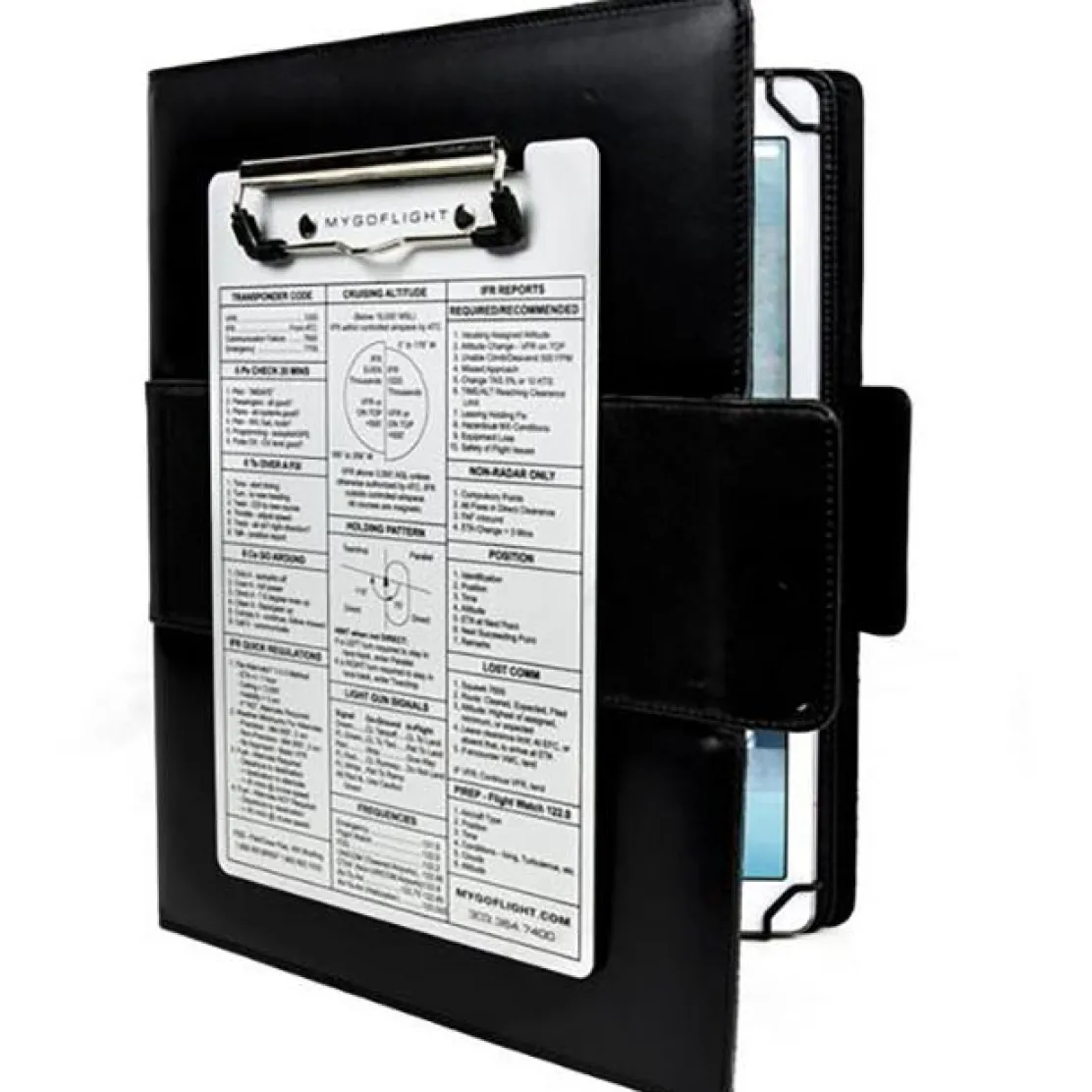 MyGoFlight Premium Leather iPad Pro 12.9 Rotating Folio Kneeboard for Pilots