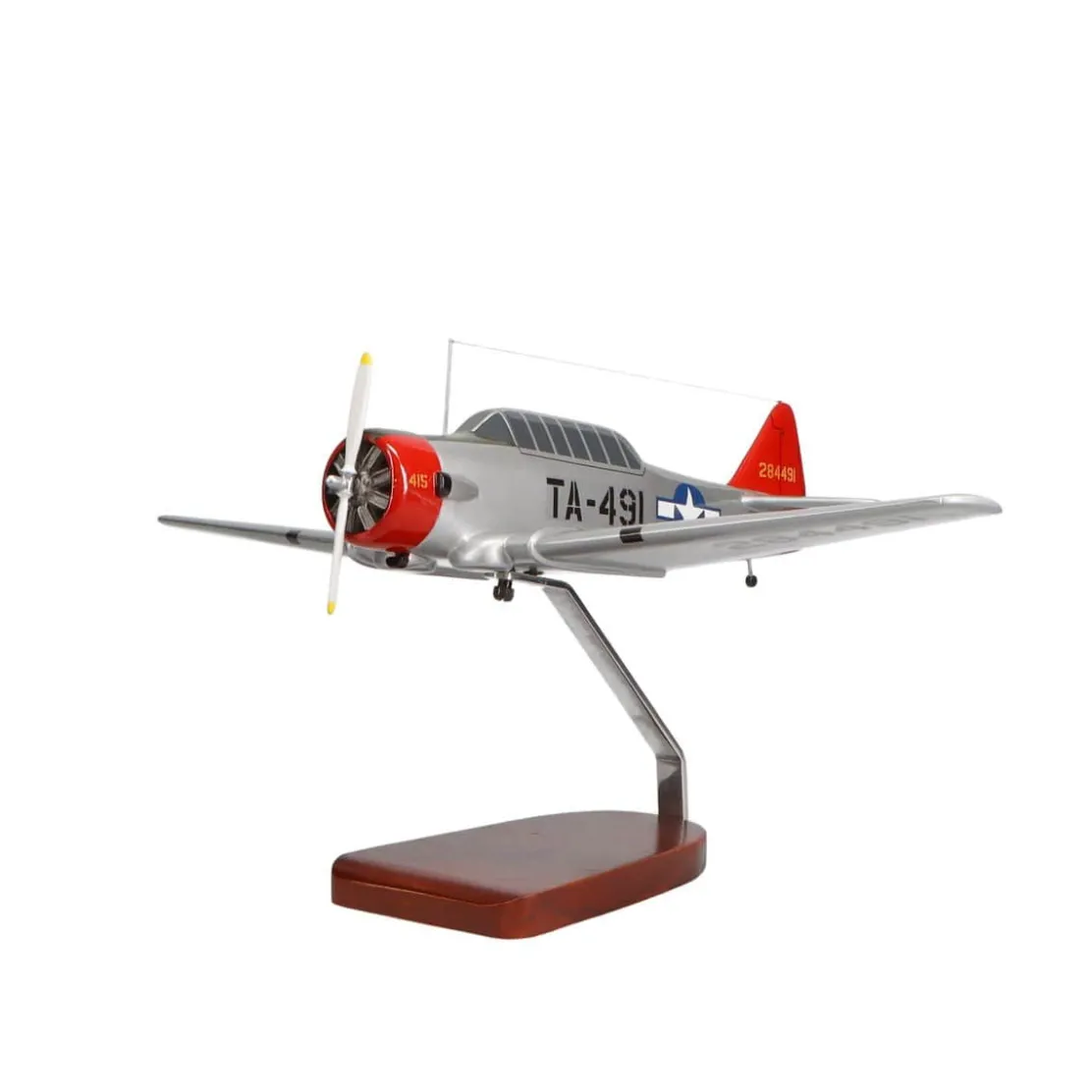 North American AT-6G Texan U.S. Air Force (Silver) Large Mahogany Model