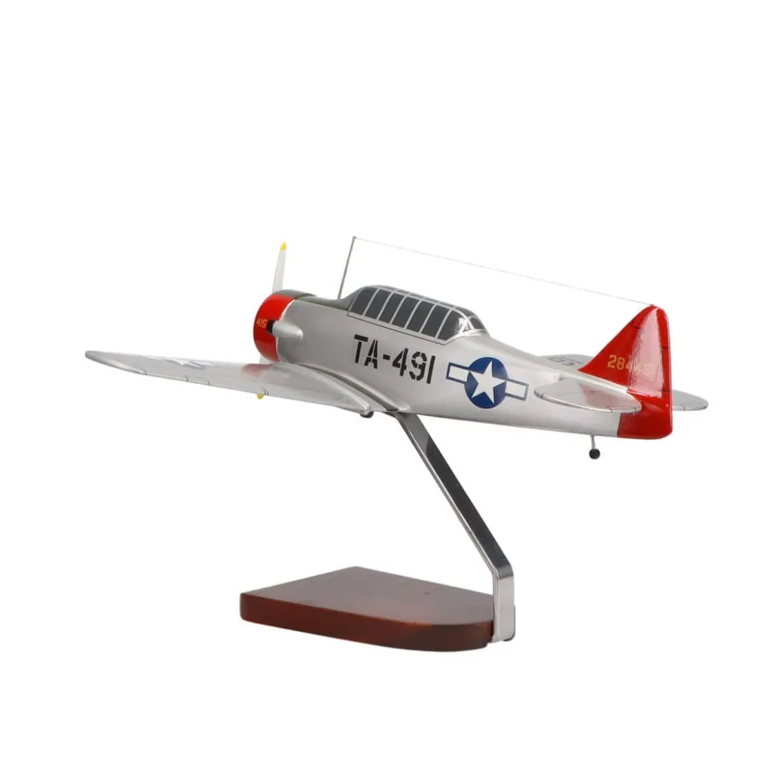 North American AT-6G Texan U.S. Air Force (Silver) Large Mahogany Model