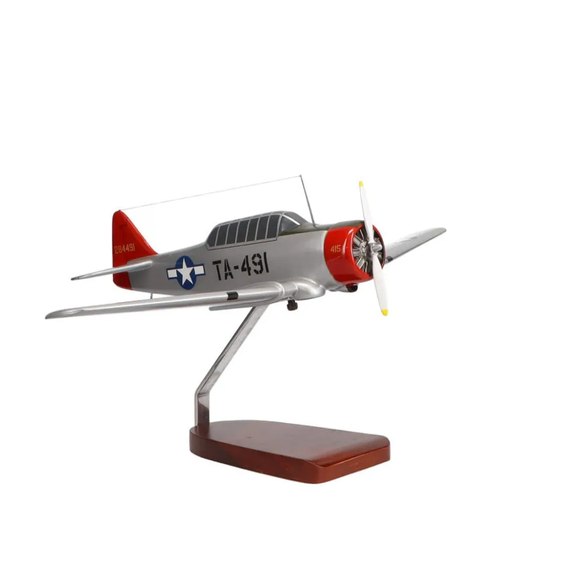 North American AT-6G Texan U.S. Air Force (Silver) Large Mahogany Model