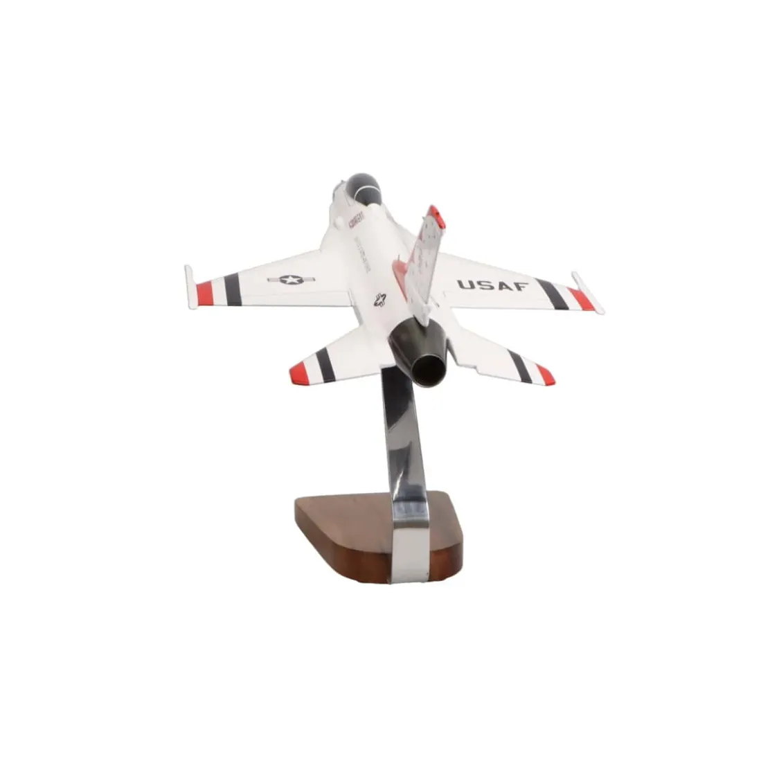 Official USAF F-16 Fighting Falcon Thunderbirds Large Mahogany Model