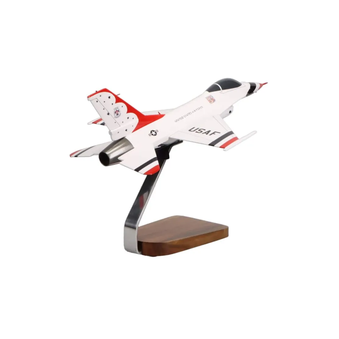 Official USAF F-16 Fighting Falcon Thunderbirds Large Mahogany Model
