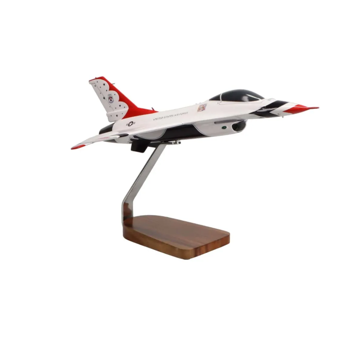 Official USAF F-16 Fighting Falcon Thunderbirds Large Mahogany Model