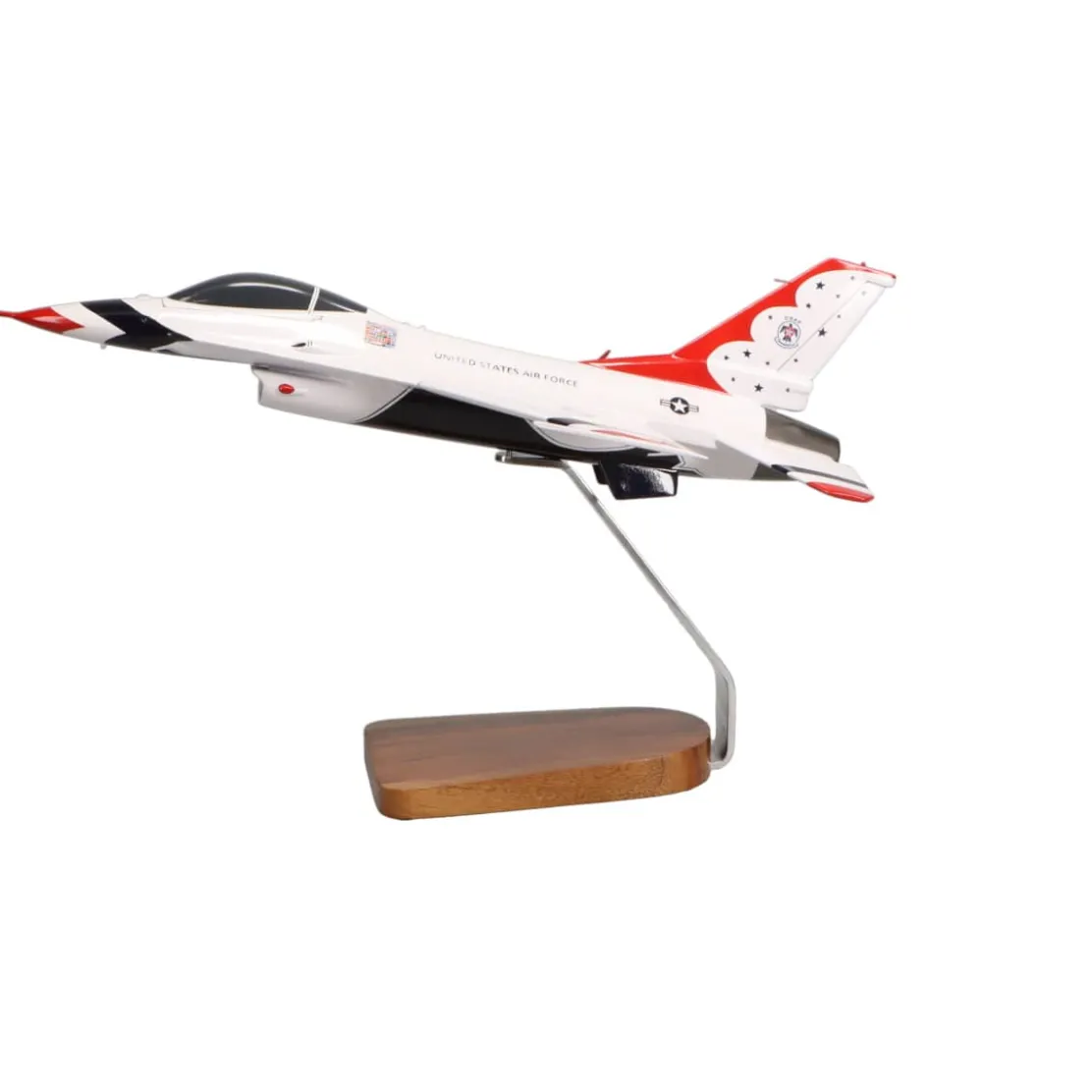 Official USAF F-16 Fighting Falcon Thunderbirds Large Mahogany Model
