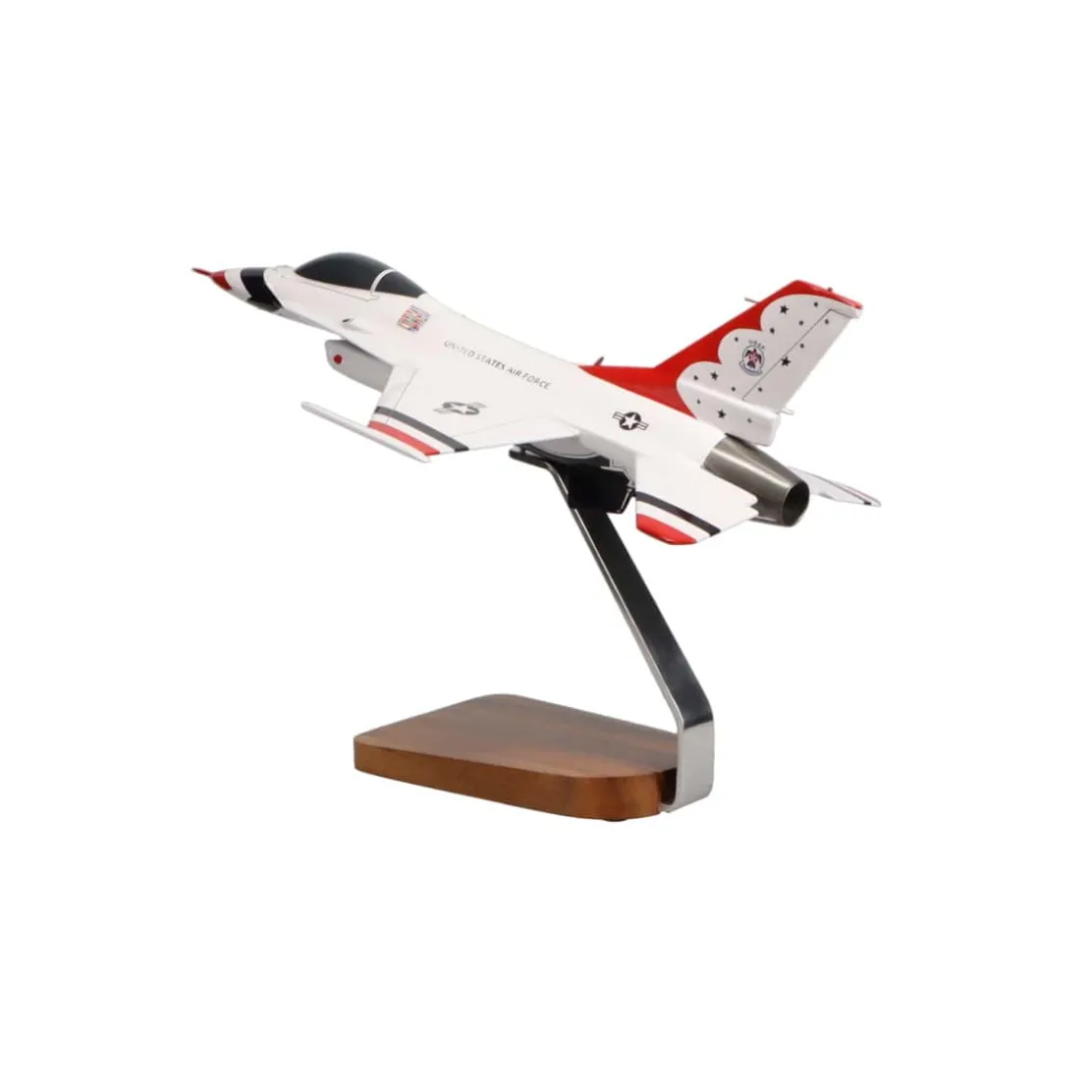 Official USAF F-16 Fighting Falcon Thunderbirds Large Mahogany Model