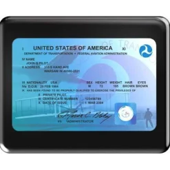 Personalized FAA License Plaque Front Only Black Piano Finish