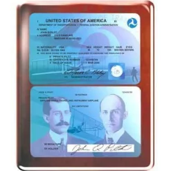 Personalized FAA License Plaque Front and Back Premium Rosewood