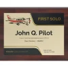 Personalized First Solo Flight Piper Cherokee Achievement 9 x 12 Plaque