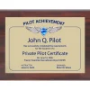 Personalized Pilot Achievement Plaque - Faux Walnut Aviation Award