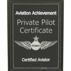 Personalized Private Pilot Certificate Achievement Plaque