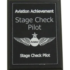 Personalized Stage Check Pilot Achievement Plaque