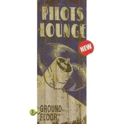 Pilots Lounge Personalized Corrugated Sign 17x44