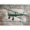 Pilot Toys Green Handcrafted Vintage Biplane Metal Wood Wall Art