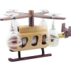 Pilot Toys Helicopter Wine Glass and Bottle Holder Display