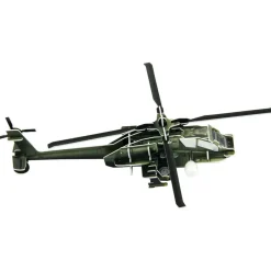 Pilot Toys Interactive AH-64 Apache Wind-Up & Race 3D Airplane Puzzle Kit