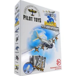 Pilot Toys Interactive B-29 Superfortress Wind-Up & Race 3D Airplane Puzzle Kit