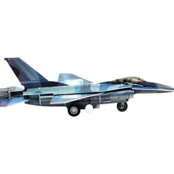 Pilot Toys Interactive F-16 Fighting Falcon Wind-Up & Race 3D Airplane Puzzle Kit