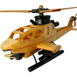 Pilot Toys Wooden Apache Helicopter: Handcrafted, Eco-Friendly