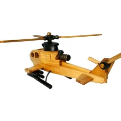 Pilot Toys Wooden Apache Helicopter: Handcrafted, Eco-Friendly