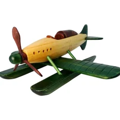 Pilot Toys Wooden Seaplane Helicopter: Handcrafted, Eco-Friendly