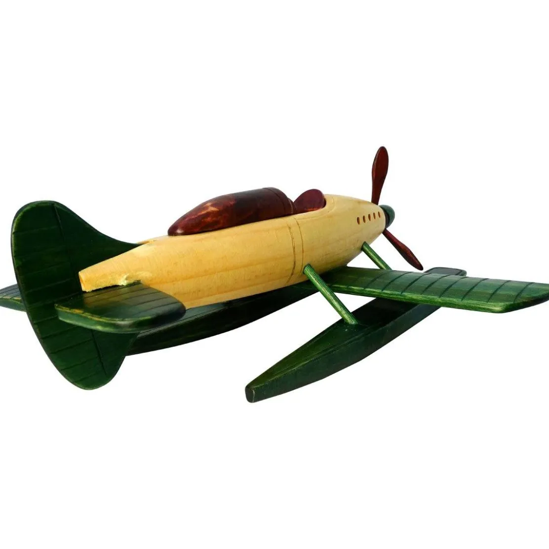Pilot Toys Wooden Seaplane Helicopter: Handcrafted, Eco-Friendly