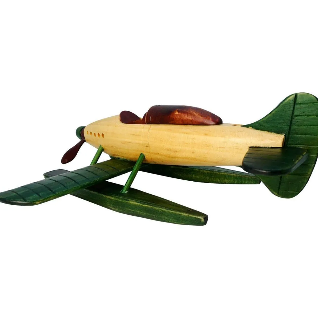 Pilot Toys Wooden Seaplane Helicopter: Handcrafted, Eco-Friendly