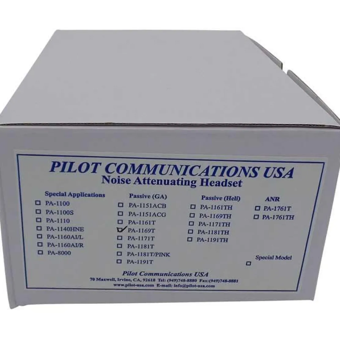 Pilot USA PA-1169T Passive Aviation Headset