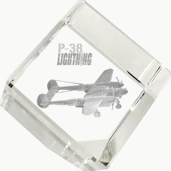 P-38 Lightning 3D Diamond Cube by Etched Memory
