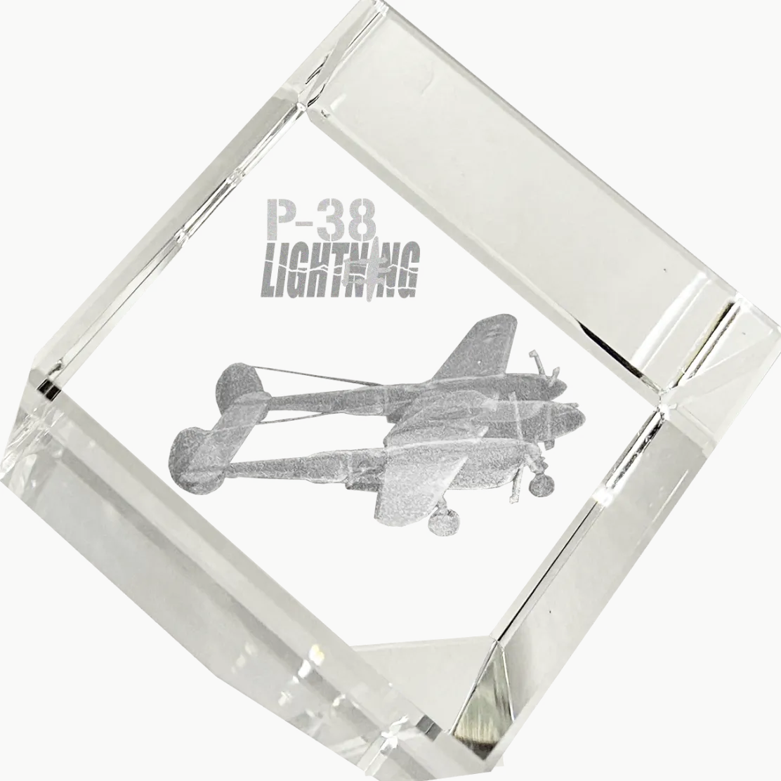 P-38 Lightning 3D Diamond Cube by Etched Memory