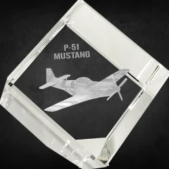 P-51 Mustang 3D Diamond Cube by Etched Memory
