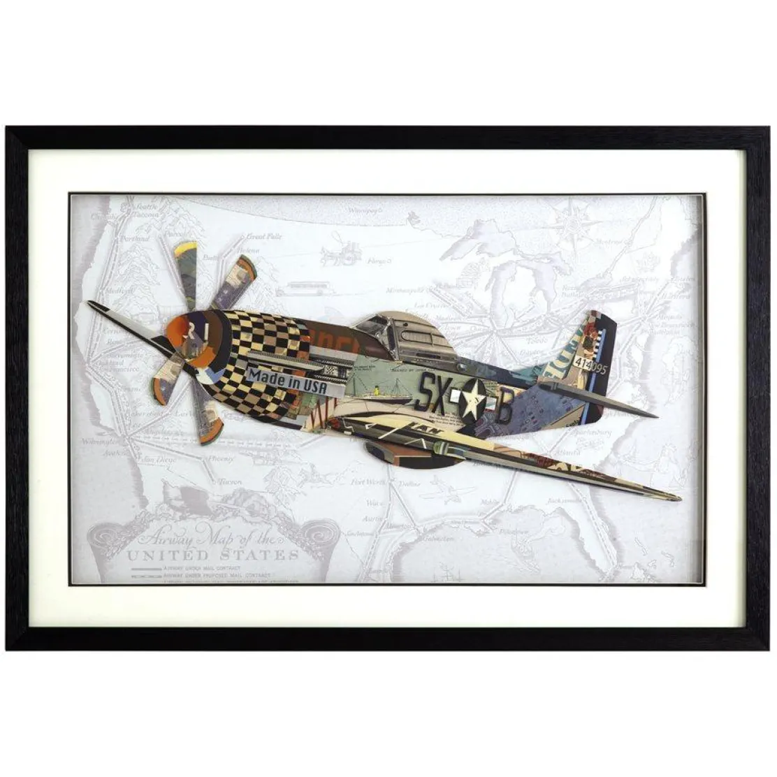 P-51 Mustang Mixed Media Artwork by Alex John: WWII's Iconic Fighter Plane