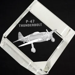 P-47 Thunderbolt 3D Diamond Cube by Etched Memory